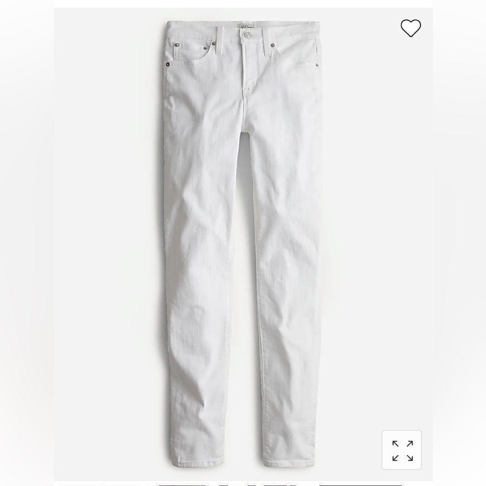 J. Crew 9" mid-rise toothpick jean in white*